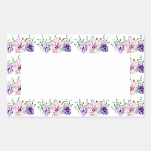 Purple and pink watercolor flowers Sticker (Front)