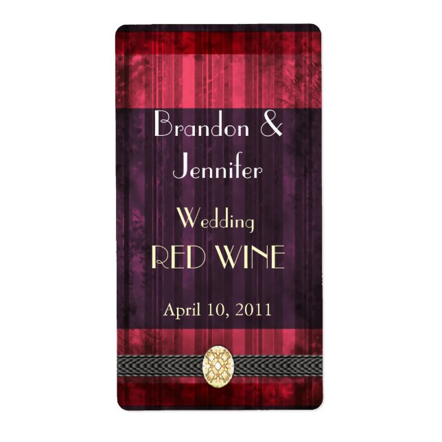 Purple and Pink Wedding Mini Wine Labels (Front)