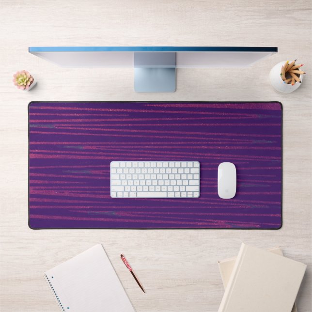 Purple and Pink Wild Striped Desk Mat Pad (Office 1)
