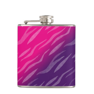 Purple and Pink Zebra Design Flask