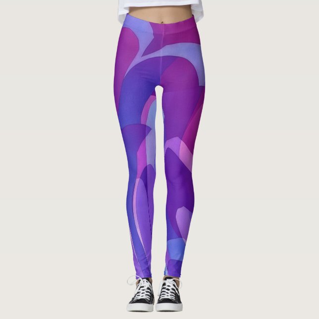 Purple and Plum Artsy Leggings (Front)