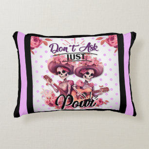 Purple and Pretty Sugar Skull Accent Pillow