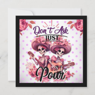 Purple and Pretty Sugar Skull Holiday Card