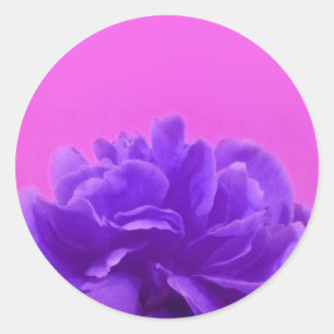 Purple and Raspberry Floral Art Classic Round Sticker