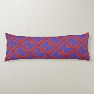 Purple and Red Butterfly Body Pillow