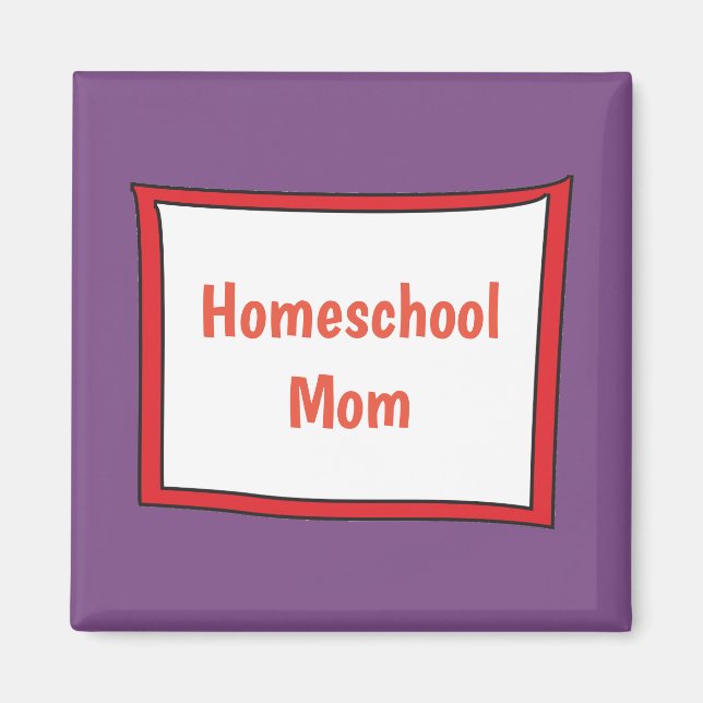 Purple and Red Homeschool Mom Magnet (Front)