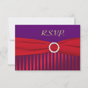 Purple and Red Striped Reply Card