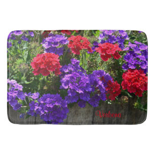 Purple and Red Verbena Bath Mat