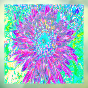Purple and Robin's Egg Blue Decorative Dahlia Window Cling