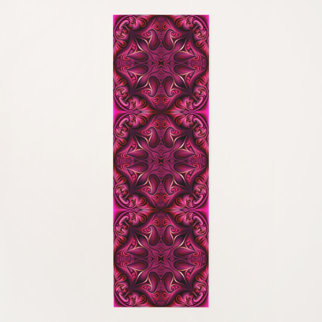Purple and Scarlet Patterned Yoga Mat (Front)