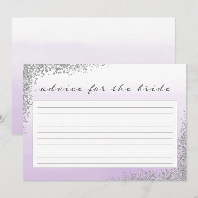 Purple and Silver Advice For the Bride Card (Front/Back)