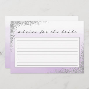 Purple and Silver Advice For the Bride Card
