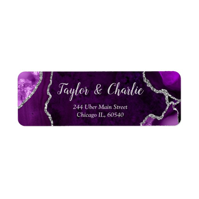 Purple and Silver Agate Marble Wedding (Front)
