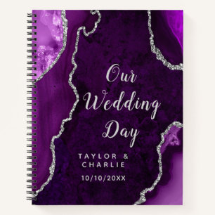 Purple and Silver Agate Wedding Planner Notebook