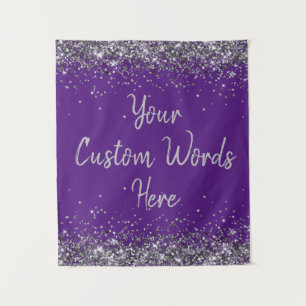 Purple and Silver Birthday Party Photo Booth Prop  Tapestry