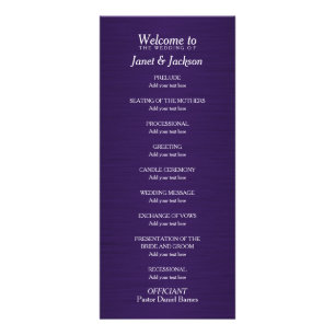 Purple and Silver Confetti Dot - Wedding Program