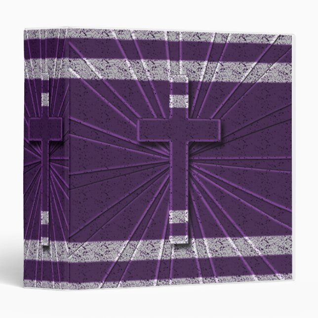 PURPLE AND SILVER CROSS BINDER (Front/Spine)