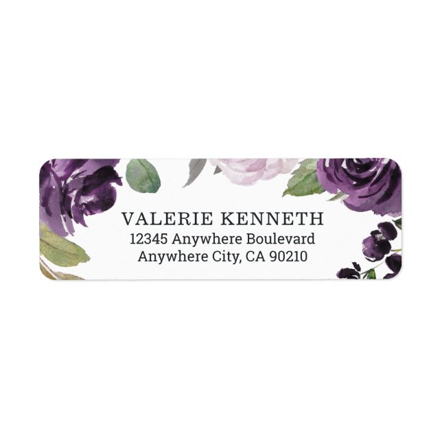 Purple and Silver Elegant Floral White Wedding (Front)
