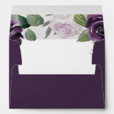 Silver Purple Wedding Return Address 5x7 Envelope