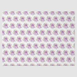 Purple and Silver Elegant Flowers Tissue Paper