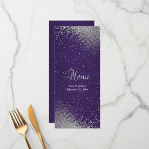 Purple and Silver Faux Glitter Menu