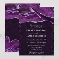 Purple and Silver Glitter Agate Wedding