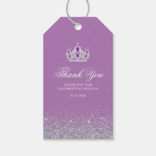 Purple and Silver Glitter Gift Tags