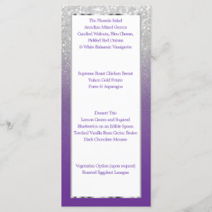 Purple and Silver Glitter Menu