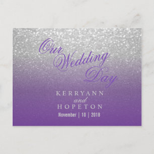 Purple and Silver Glitter - RSVP Postcard