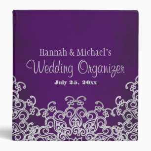 Purple and Silver Indian Style Wedding Planner Binder