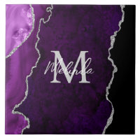Purple and Silver Marble Agate