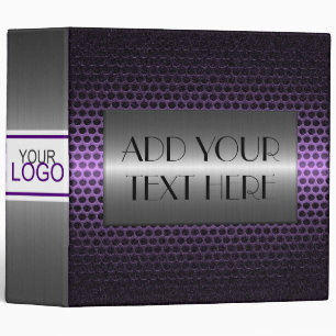 Purple and Silver Stainless Steel Metal #3 Binder