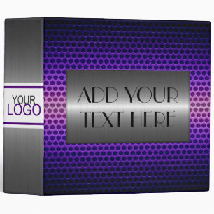 Purple and Silver Stainless Steel Metal #4 Binder