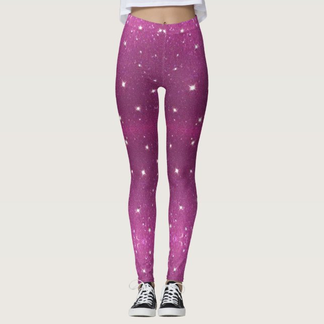 Purple and Silver Star Leggings (Devant)