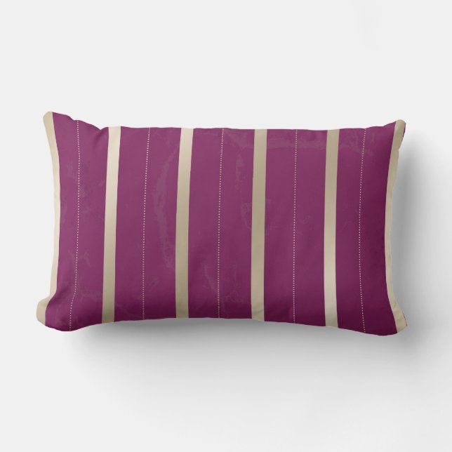 Purple and Silver Stripes Throw Pillow (Front)