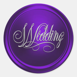 Purple and Silver Wedding Envelope Seal