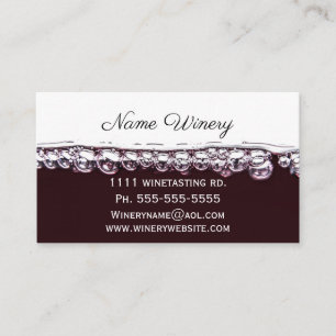 Purple and silver winery business card
