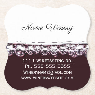 Purple and silver winery business coaster