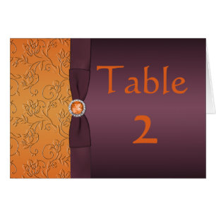 Purple and Tangerine Table Card