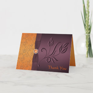 Purple and Tangerine Thank You Card