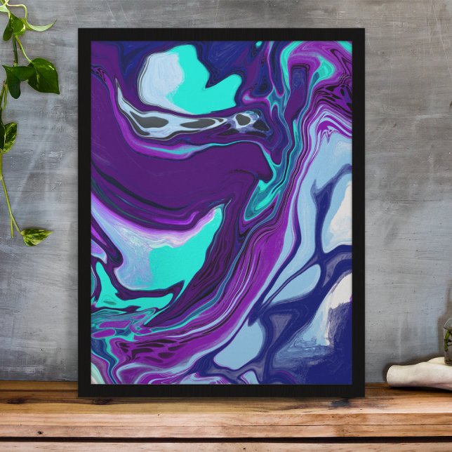 Purple and Teal Abstract Fluid Art Poster (Creator Uploaded)