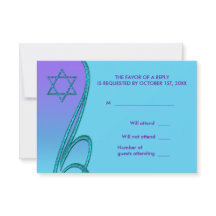Purple and Teal Blue Bat Mitzvah RSVP