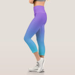 Purple and Teal Blue Ombre Capri Leggings<br><div class="desc">Modern teal blue and purple ombre capri leggings for her.</div>