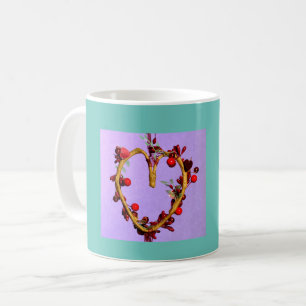 Purple and Teal Colourful Mother's Day Heart Coffee Mug