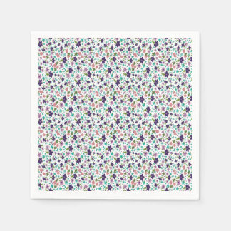 Purple and Teal Floral Napkin