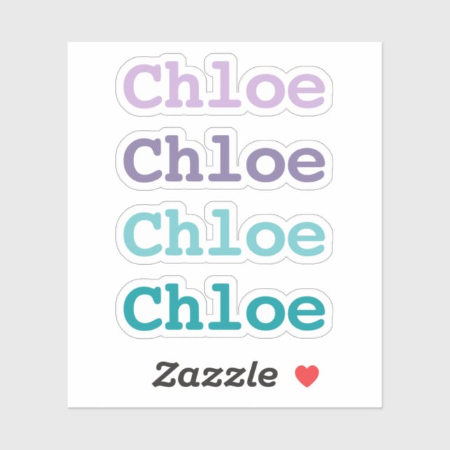 Purple and Teal Gradient Colour Type Child Name (Sheet)