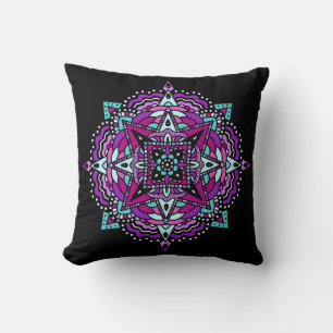 Purple and Teal Mandala  Throw Pillow