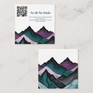 Purple and Teal Mountain Wedding Enclosure Card
