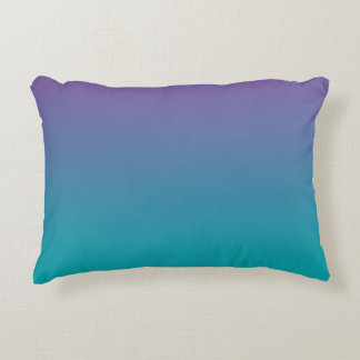 “Purple And Teal Ombre” Accent Pillow