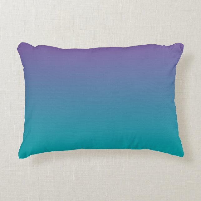 “Purple And Teal Ombre” Accent Pillow (Front)